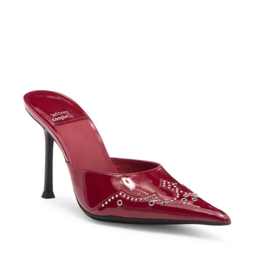 Jeffrey Campbell Red Heels with Studded Detail